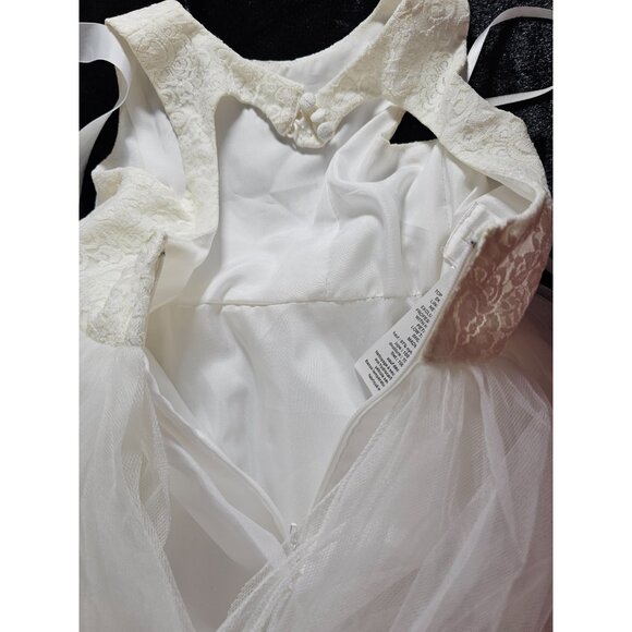 David's Bridal Ball Gown Flower Girl Dress With Heart Cut Out Style #RK1368-SZ 7 - Picture 9 of 15